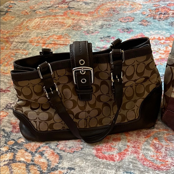 REHAB Vintage Coach Brown and Patchwork Shoulder Bags - Picture 2 of 14